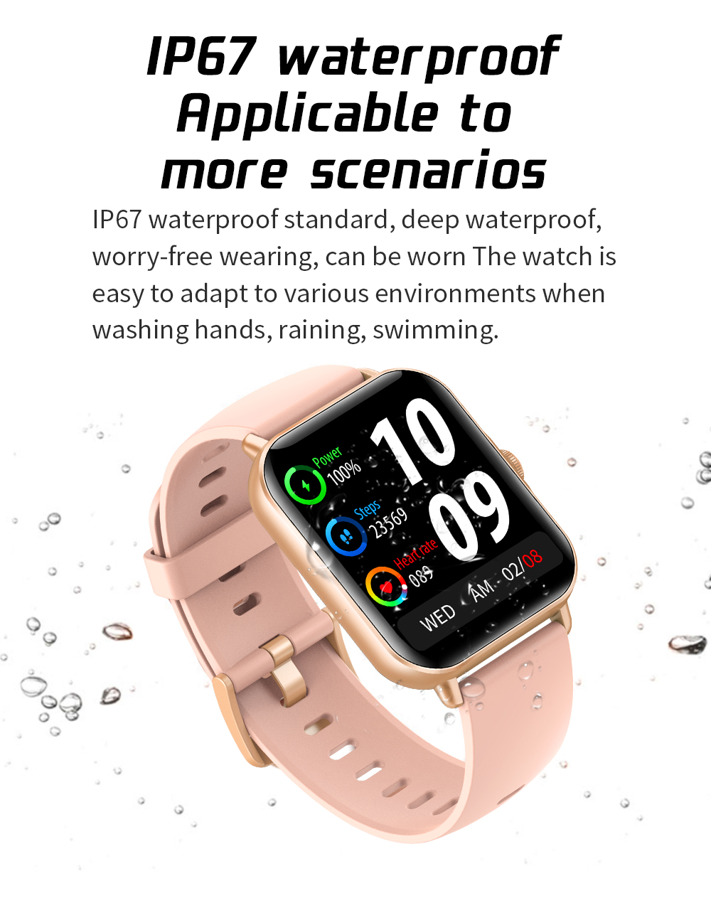 SENBONO GTS3 1.69 inch HD Full Touch Screen bluetooth Calling Real-time Heart Rate Blood Pressure SpO2 Monitor Multi-sport Modes IP67 Waterproof Smart Watch