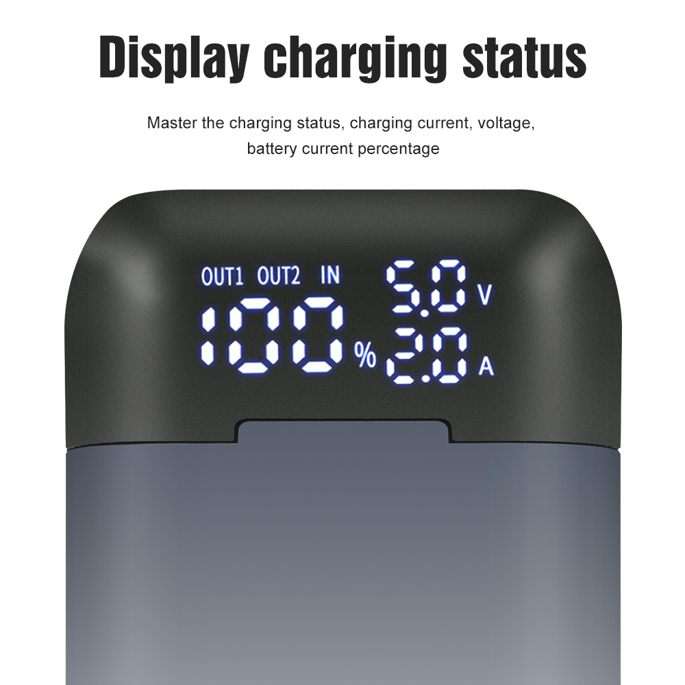 Lumintop PD2 2 in 1 USB-C Battery Charger Portable Phone Powerbank Dual Slots For 18650 21700 20700 18700 Cells