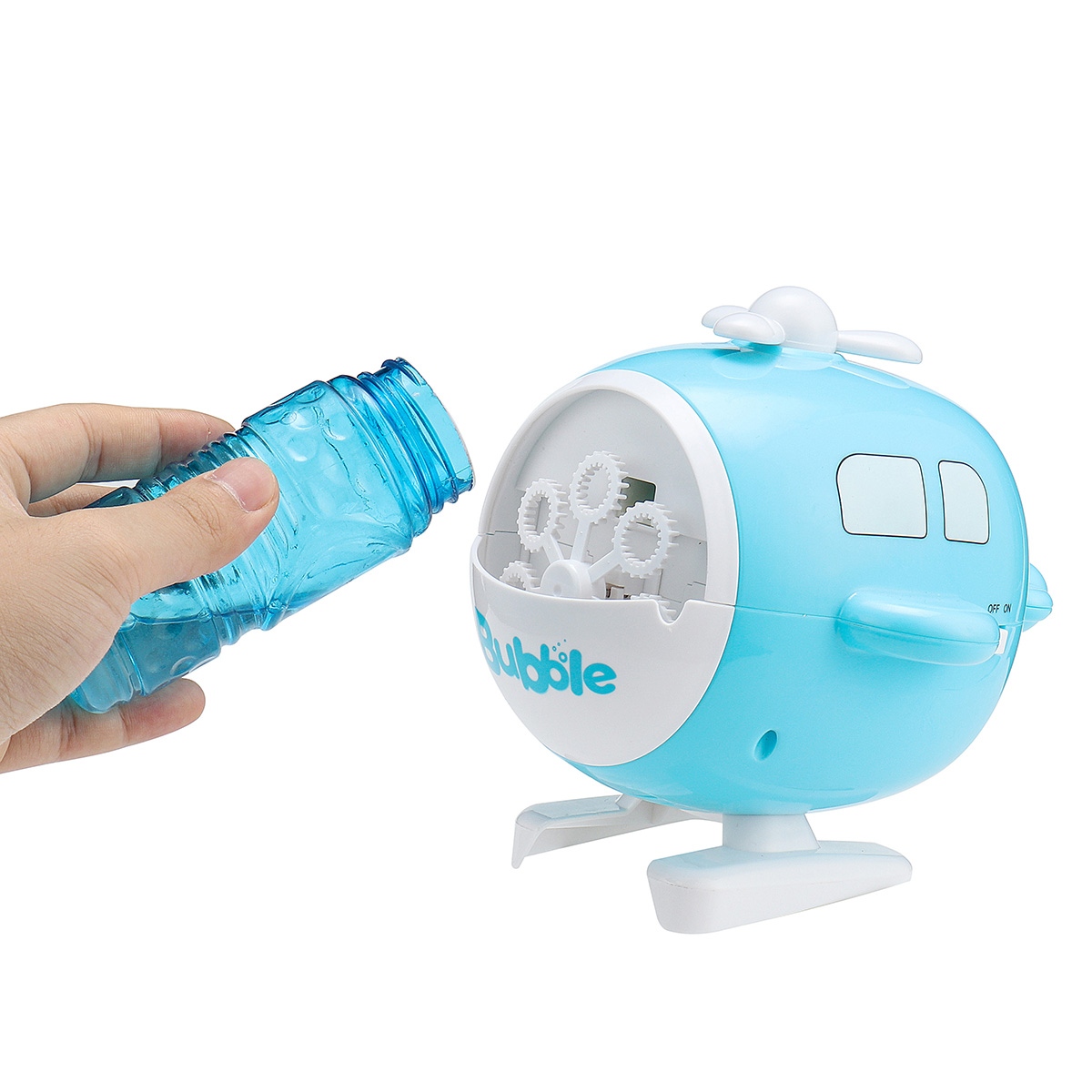 Pickwoo Electric Helicopter Shape Automatic Bubble Machine Soap Bubble Blower Outdoor Indoor Toy for Kids Gift