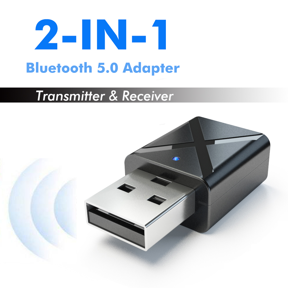 Car 2-In-1 Transmitter Receiver Wireless Audio Usb Bluetooth Fm Adapter KW 