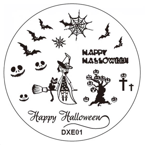 Halloween Nail Image Set Cross Imp Pumpkin Stamping Template Printing Plate DIY Tips Design 