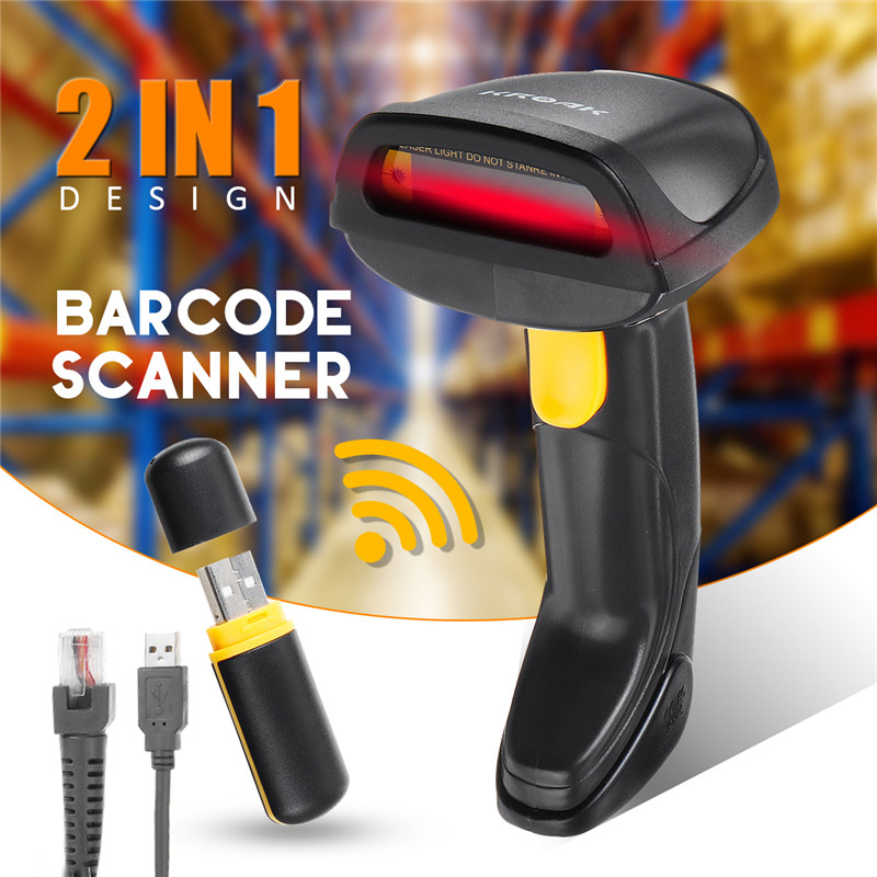 Barcode Scanner Laser 880G 2.4g Wireless and Wired Portable Bar Code Scanner USB Barcode Reader 