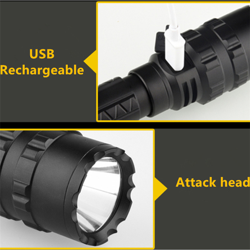 5pcs BIKIGHT 1102 L2 5Modes 1600 Lumens USB Rechargeable Camping Hunting LED Flashlight 18650