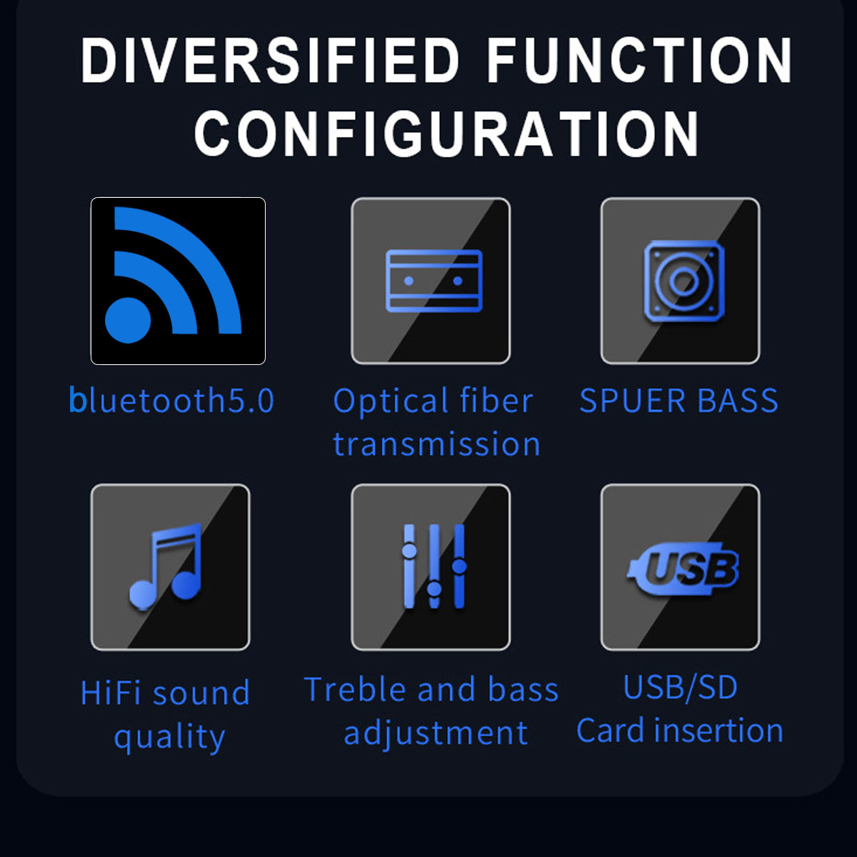 bluetooth Amplifier Power Amplifier 2.1 Channel U Disk Deep Bass HiFi Sound Amplifier