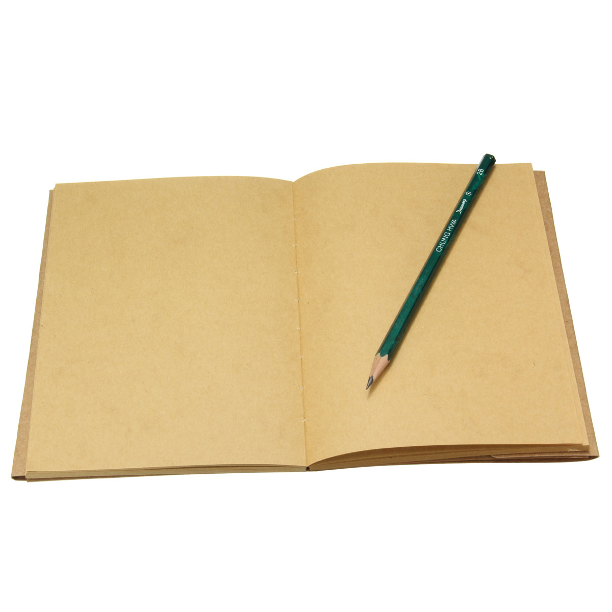 Jornal de bloco de notas de papel Kraft em branco Vintage 32K Sketching Scrapbook Notebook