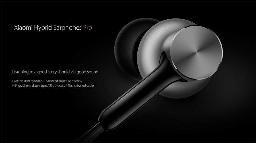 Original Xiaomi Hybrid Pro Three Drivers Graphene Earphone Headphone With Mic For iPhone Android 9