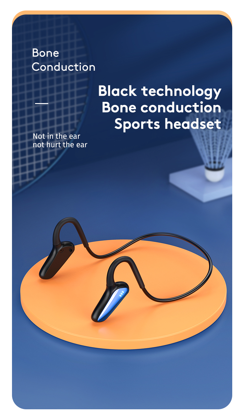 Bakeey MD8 Bone Conduction bluetooth 5.2 Headphones Ear Hook Wireless IPX5 Waterproof Earphones for Sport Fitness Shocking Horn Headset
