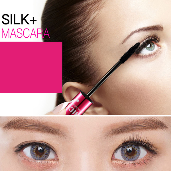 Black Silk Mascara Makeup Set Eyelashes Extension Lengthening Volume 3D Fiber Waterproof
