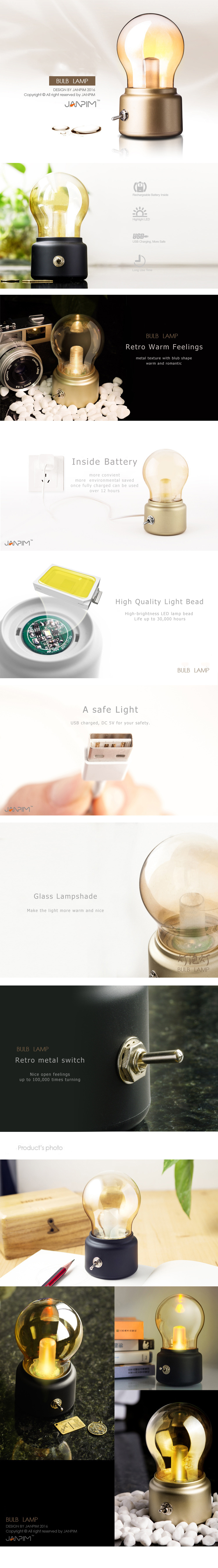Lâmpada de lâmpada retro USB carregamento portátil mini mesa de luz bulbo forma pequena luz noturna