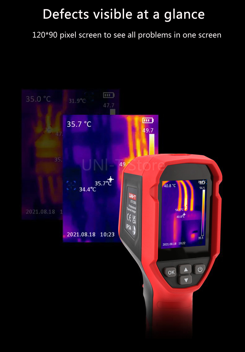 【Code：BG93c4c3 $169.99】UNI-T UTi120S 120x90 Infrared Thermal Imager -20℃~400℃ Handheld Temperature Thermal Camera PCB Circuit Industrial Testing