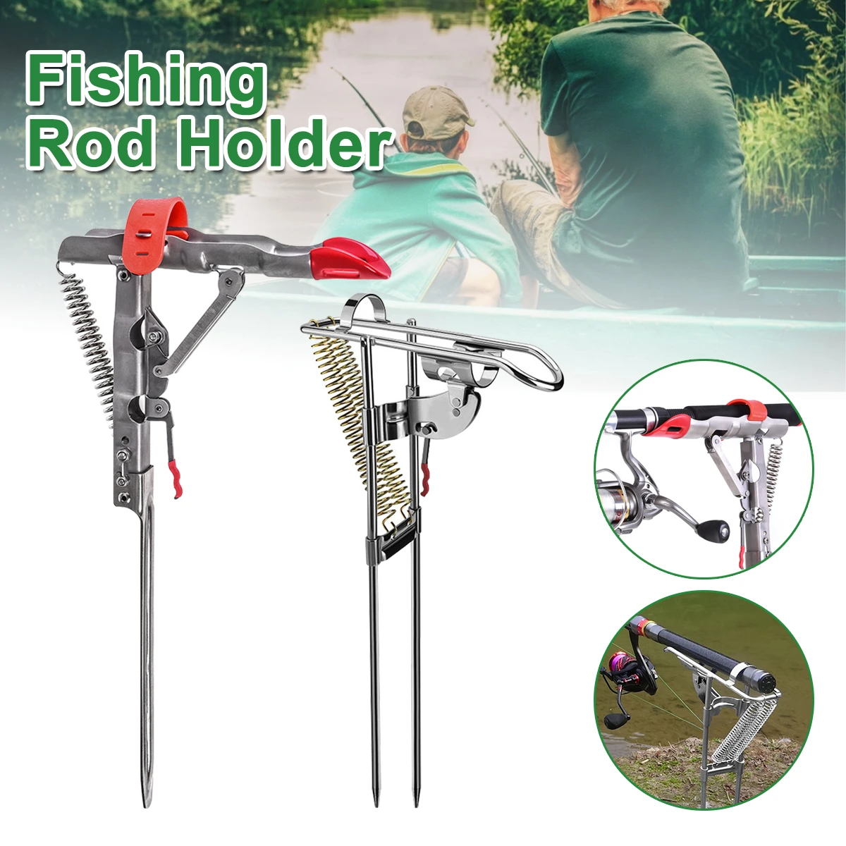 ZANLURE Auto Double Spring Fishing Pole Bracket Fishing Rod Holder Ground  Stand Fishing Tackle Sale - Banggood USA Mobile-arrival notice
