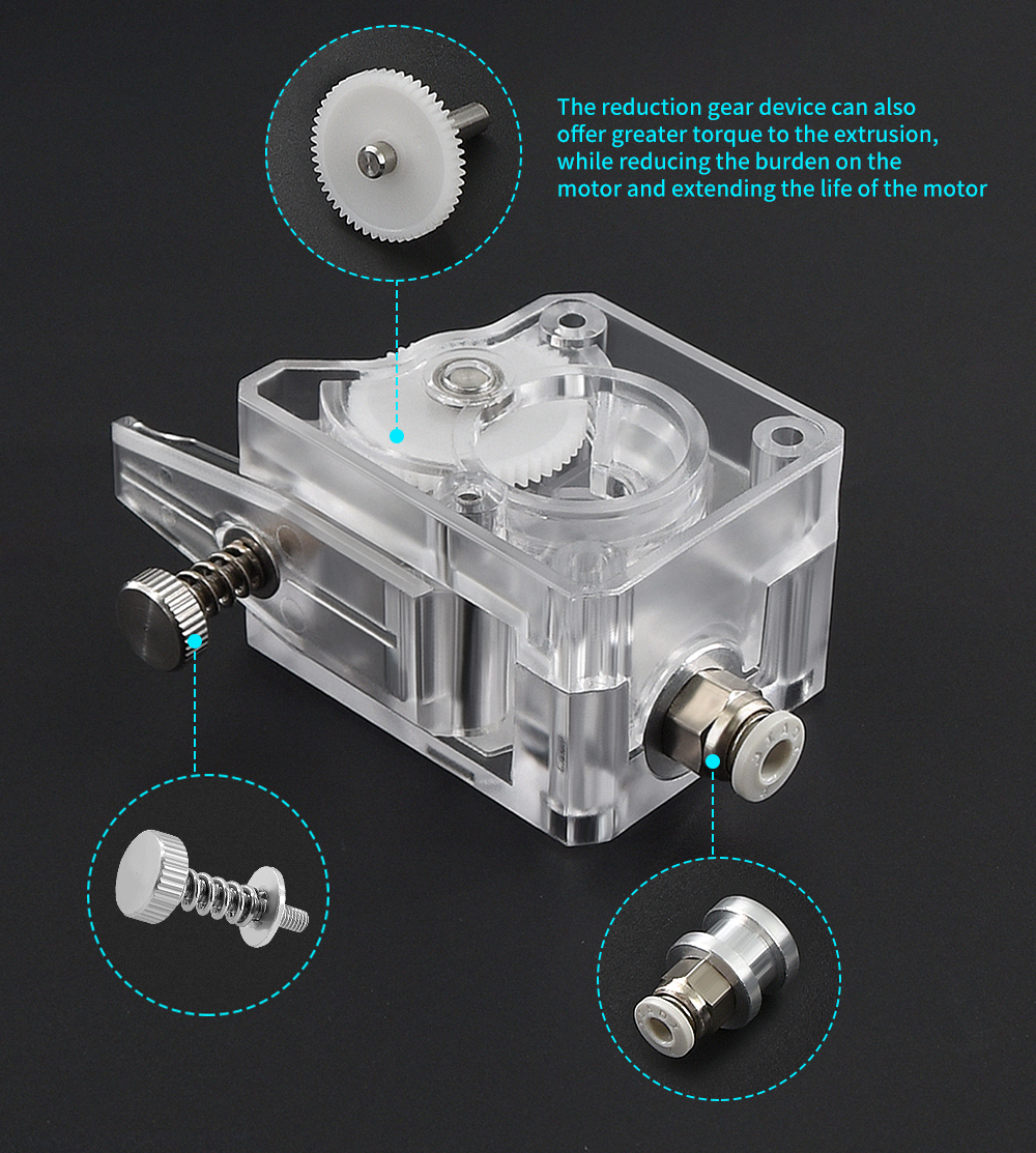 TWOTREES® DDB Extruder Transparent Version Dual Drive Extruder for 3D Printer