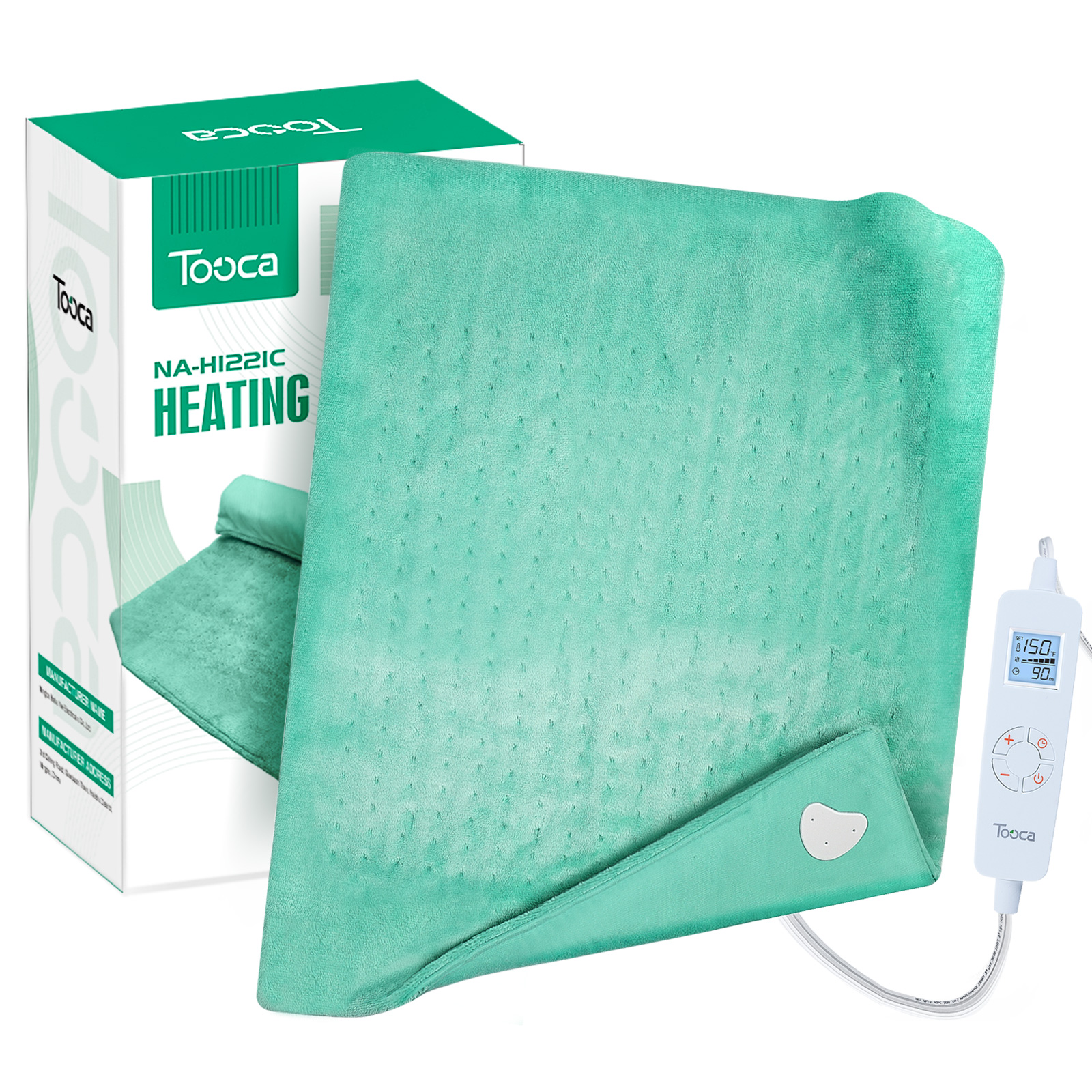 Tooca Electric Heating Blanket Flannel Warm Automatic Power-off Temperature Display Overheat Protection Washable Heated Blanket
