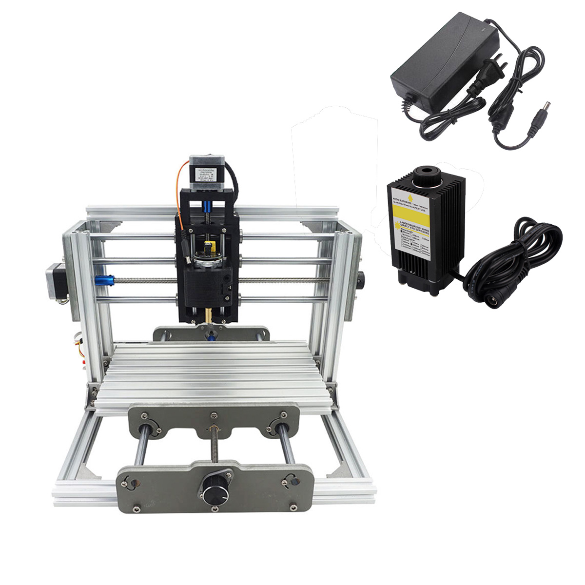 

2417 3 Axis Mini DIY CNC Router Wood Craving Milling Engraver Machine with 500mW Laser Module
