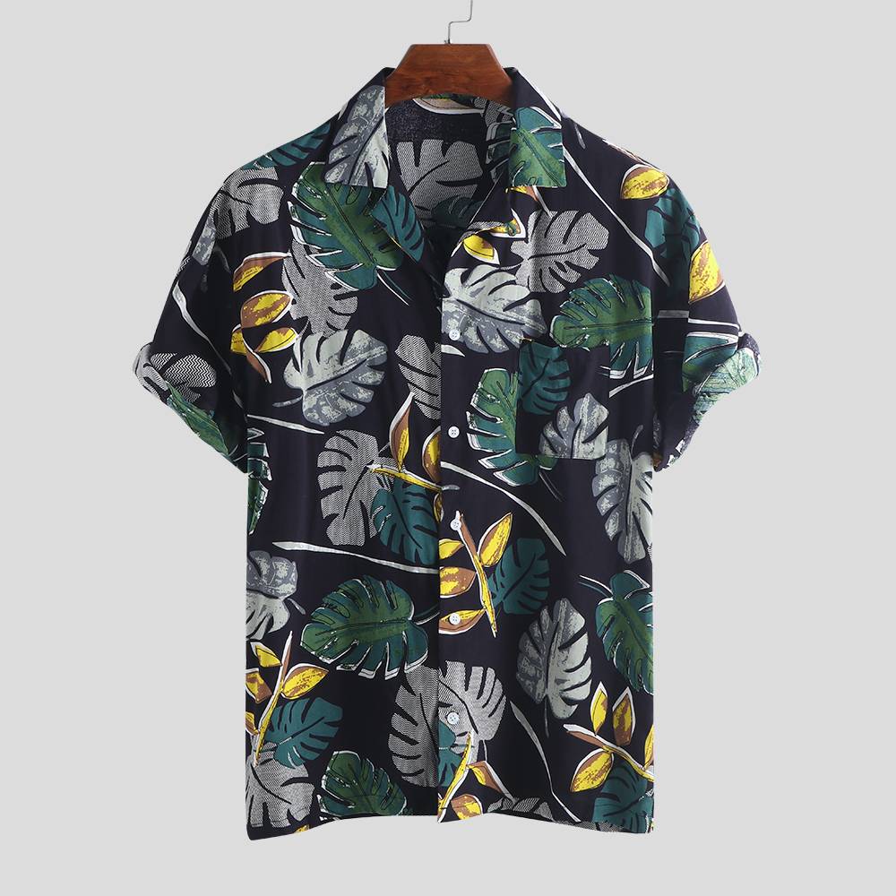 New ChArmkpR Men Tropical Plants Printed Hawaiian Beach Shirts – Chile Shop