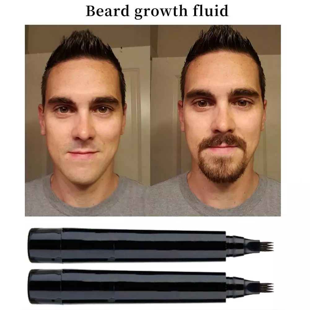 Beard Pen Beard Filler Pencil And Brush Beard Enhancer Waterproof Moustache Coloring Shaping Tools Hair Pencil