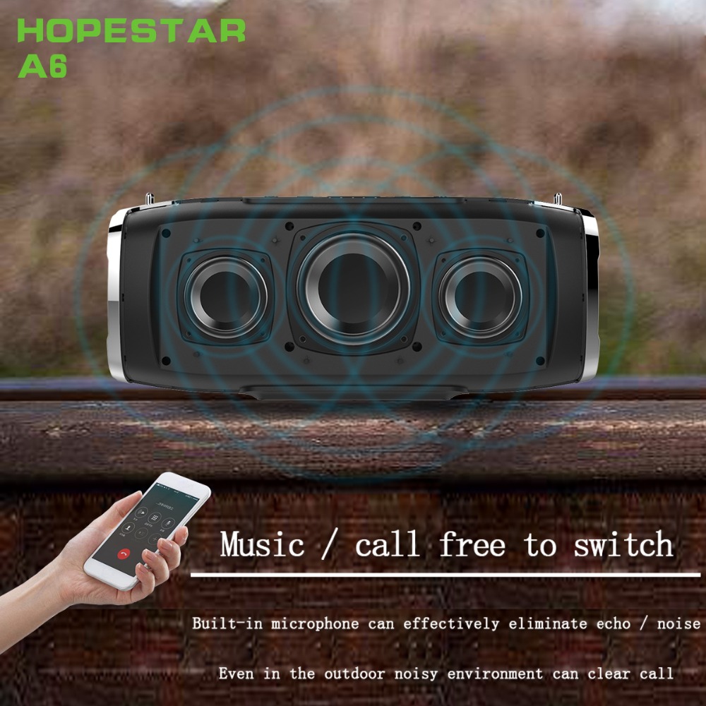 HOPESTAR A6 Portable Bluetooth Speaker 34W Three Units 6000mAh IPX6 Waterproof Outdoors Loudspeaker 70