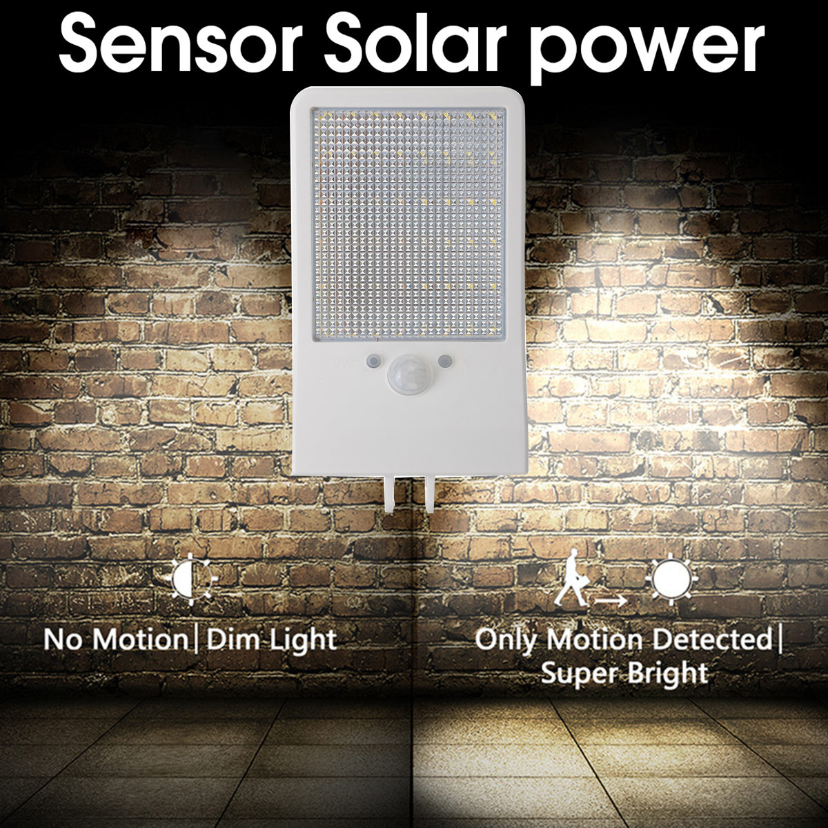 Motion Sensor PIR Bright 48 LED Solar Wall Power Light Garden Outdoor Street Lamp+Remote Control