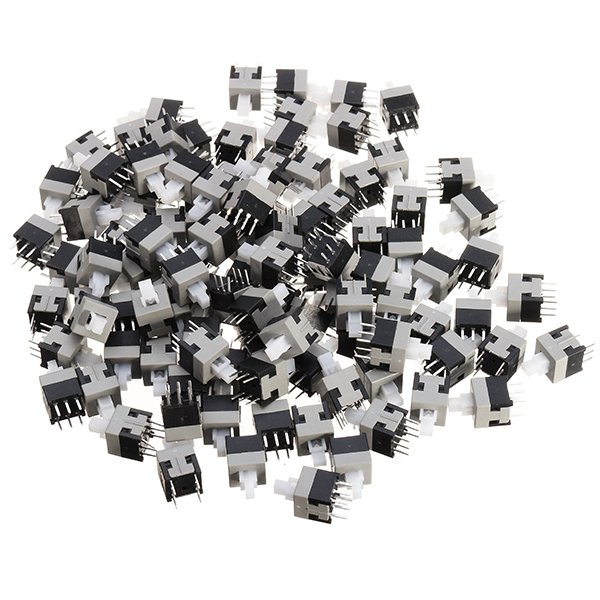 

100pcs 8.5 x 8.5mm Touch Self-locking Toggle Switch Double Row Six Feet Straight