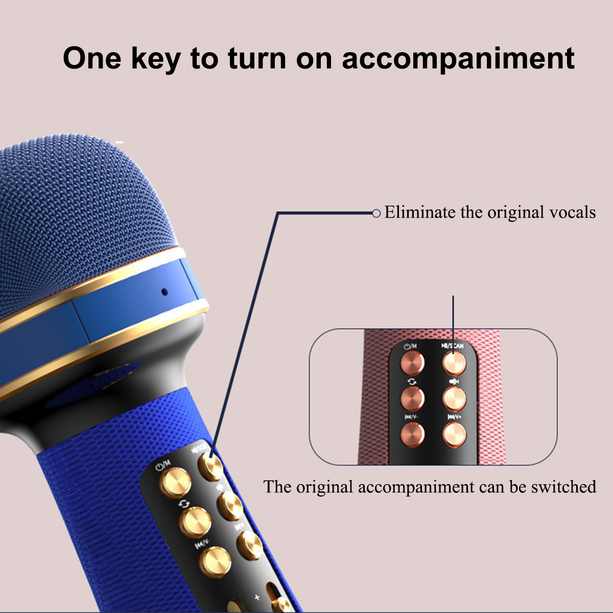 Wireless bluetooth Microphone FM Radio Audio Integrated Condenser Microphone