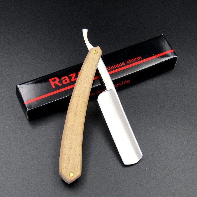 Foldable Barber Salon Straight Edge Sharp Shaving Razor Blades Manual Beard Shaver Cutter