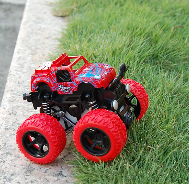 Classic Pull Back Big Foot Wheel Drive Car 9cm Rotatable Friction Power Shockproof Inertial Blocks Toys 38