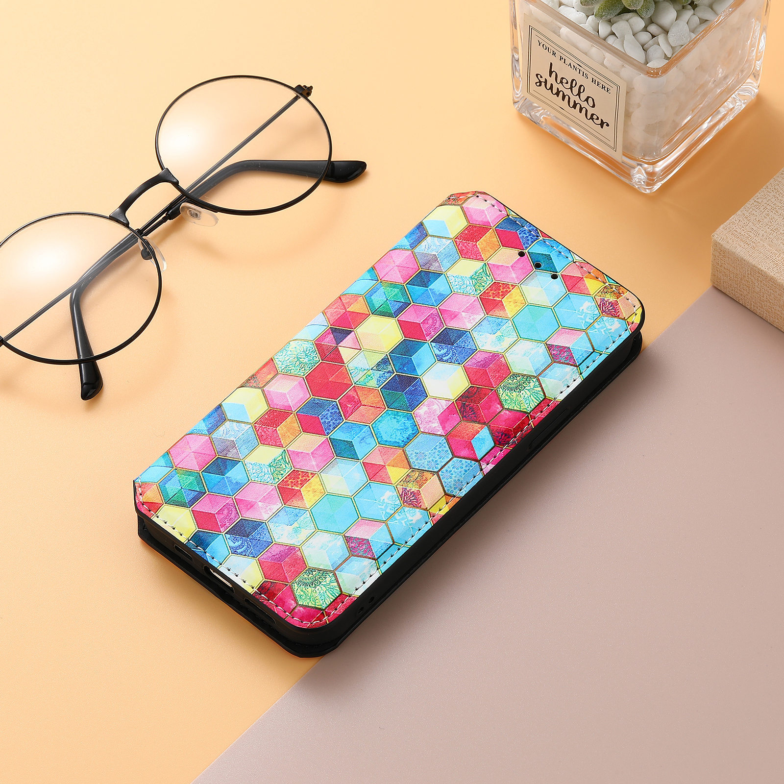 Bakeey for iPhone 13 Mini/ 13 Pro Max Case Colorful Printing Pattern Magnetic Flip with Multi-Card Slot Wallet Stand Full Cover Protective Cover