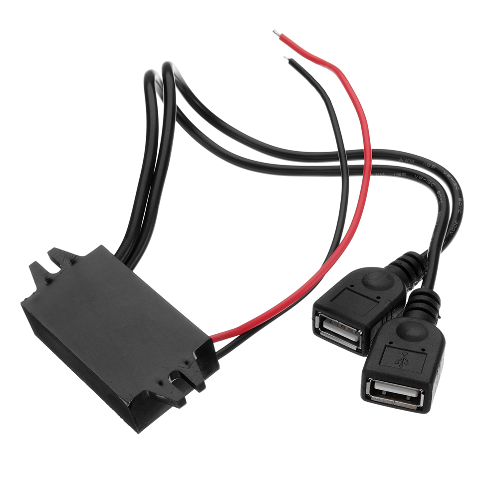 6-40V To 5V/3A DC Male Double USB Power Converter For Raspberry Pi/Mobile Phone/Navigator/Driving Recorder 6