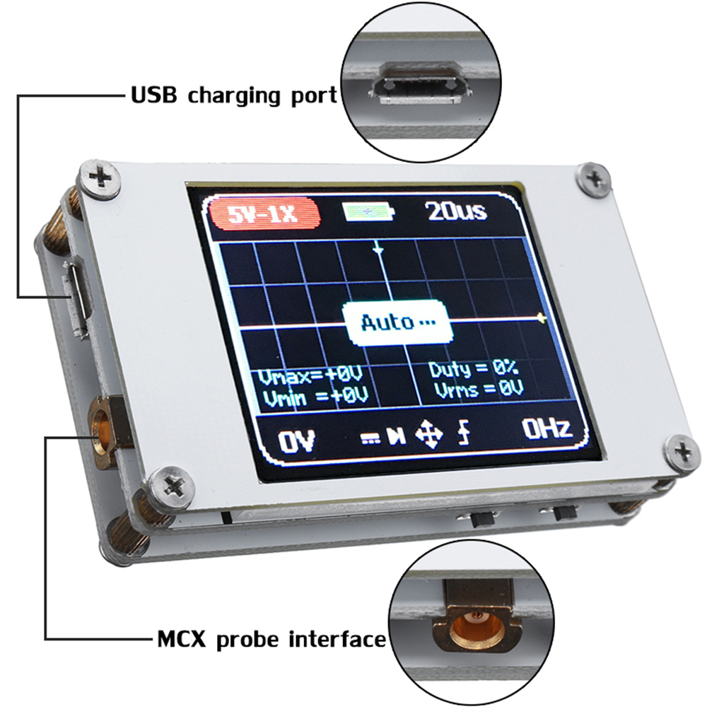 DANIU DSO188 Pocket Digital Ultra-small Oscilloscope 1M Bandwidth 5M Sample Rate Handheld Oscilloscope Kit 151