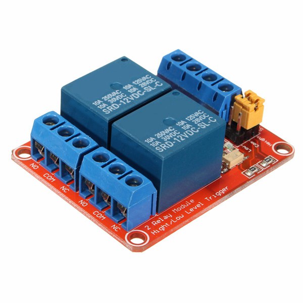 10Pcs 12V 2 Channel Relay Module With Optocoupler Support High Low Level Trigger For Arduino