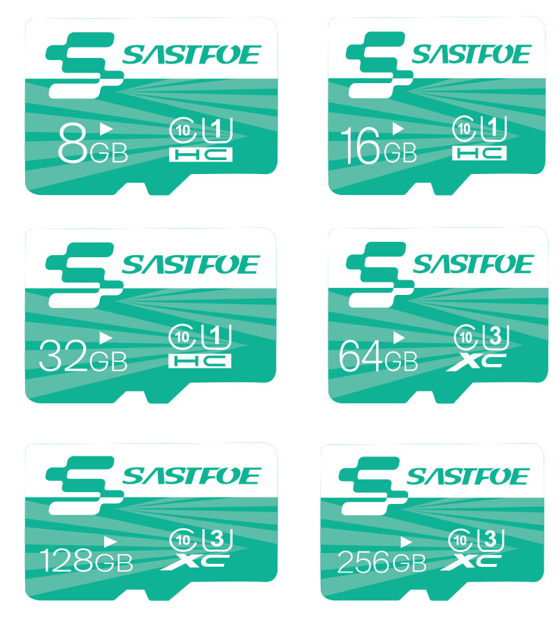 SASTFOE Green Edition 64GB U3 Class 10 TF Micro Memory Card for Digital Camera MP3 TV Box Smartphone