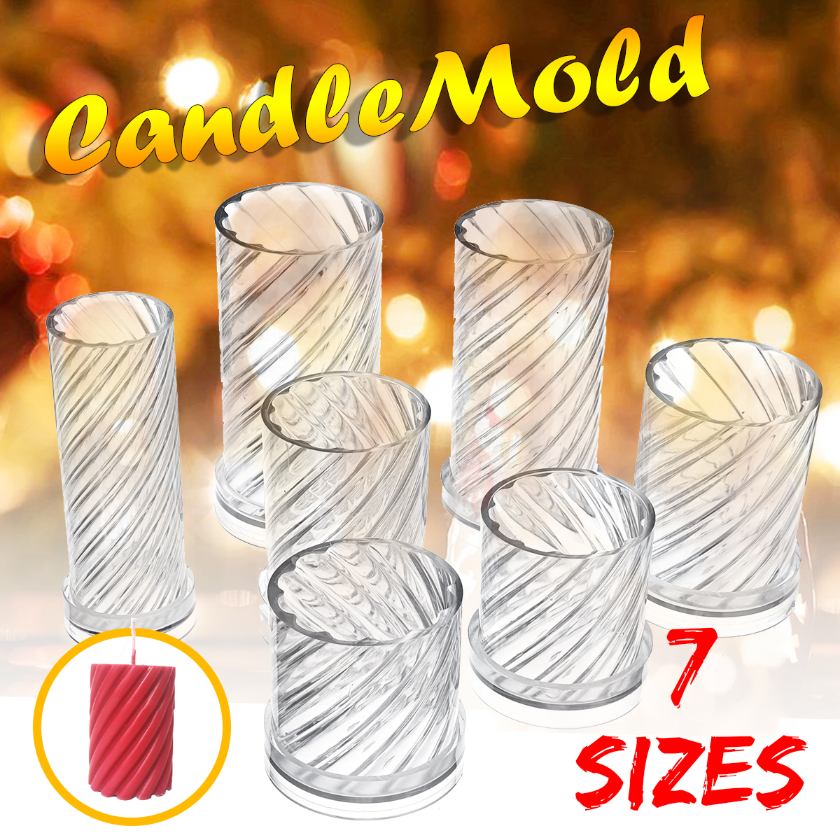 DIY Candle Molds Spiral Stripes Cylinder Handmade Soap Mould Craft Making Tool