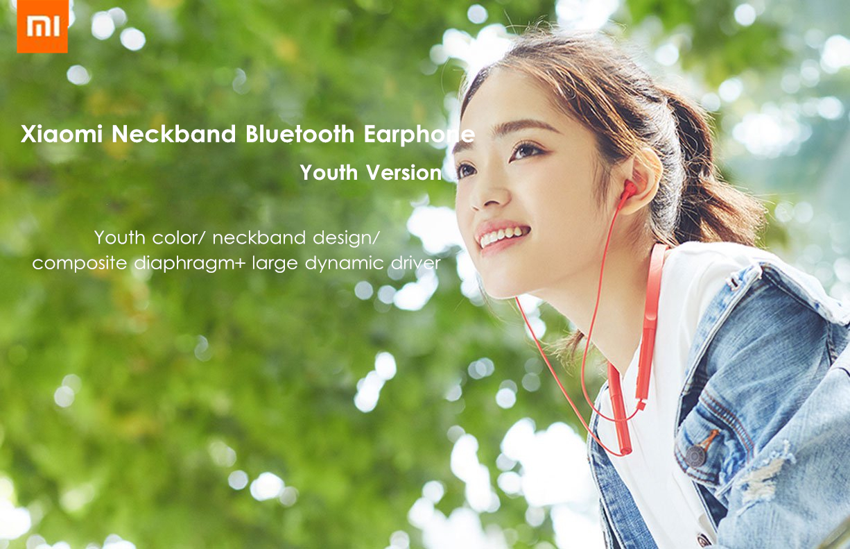 Xiaomi Youth Version Neckband Wireless Bluetooth Earphone HiFi Dynamic Sports Headphone with Mic 6