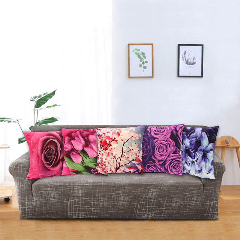 

Красочная 3-я цветочная серия короткий шикарный случай декоративной подушки домашний автомобильный чехол для подушки дивана