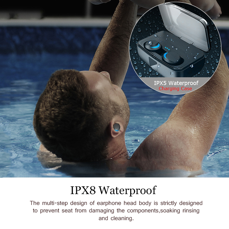 [Bluetooth 5.0] YS TWS True Wireless Earphone IPX8 Waterproof Headphone with 3000mAh Charging Box 11