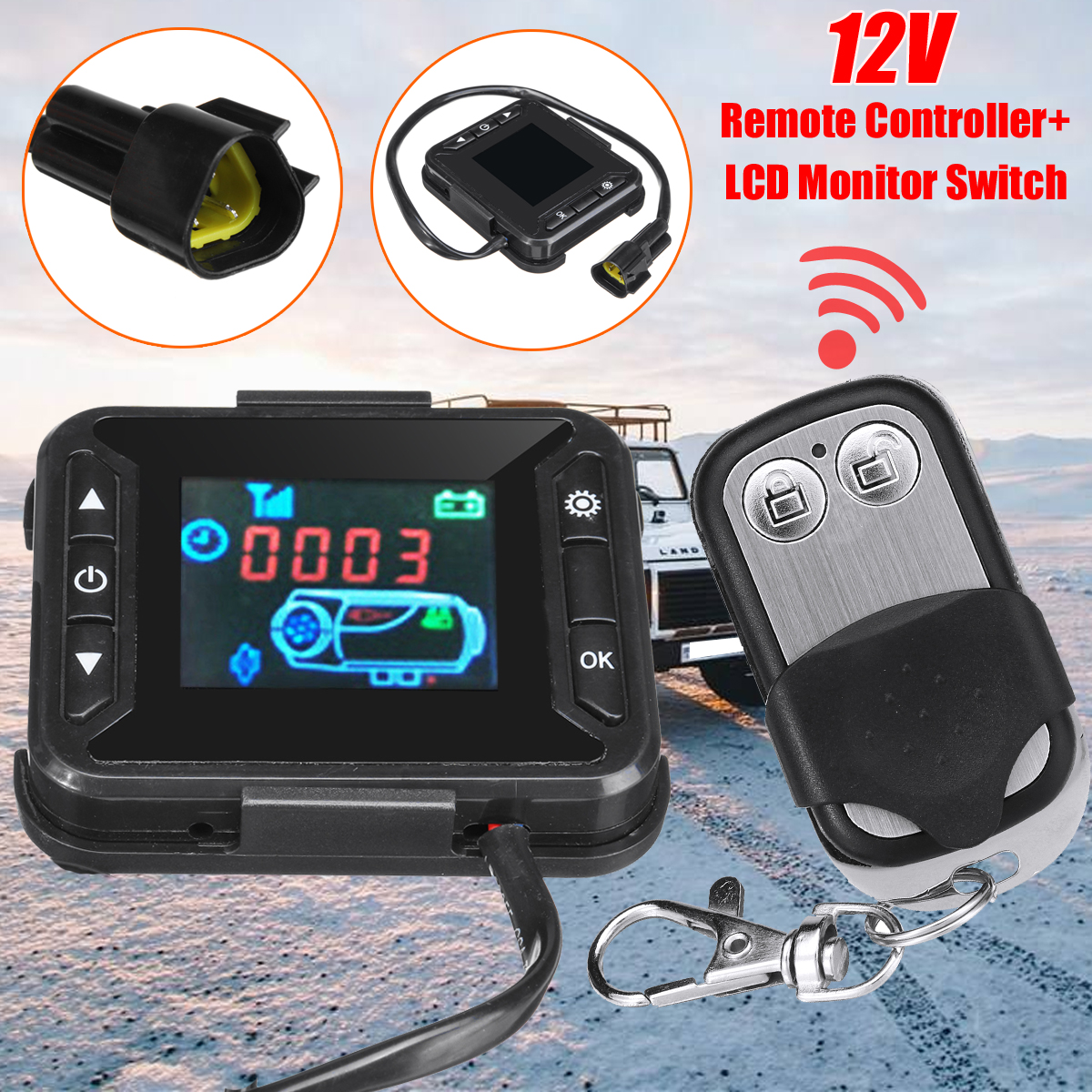 LCD 12V Monitor Parking Heater Controller Switch For Car Track Air Diesel Heater 