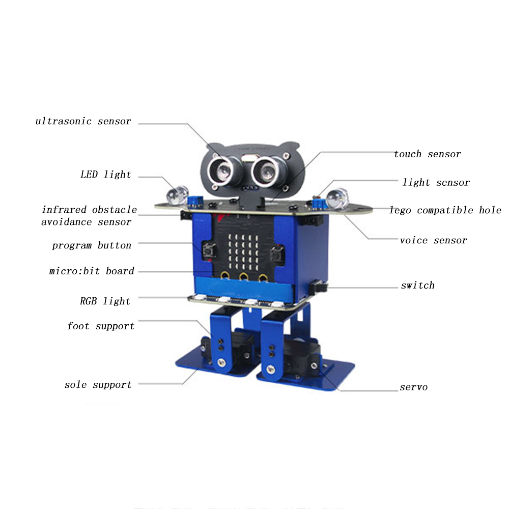 Xiao R HappyBot Microbit Smart Programmable Obstacle Avoidance APP/Stick Control RC Dancing Robot - Photo: 8