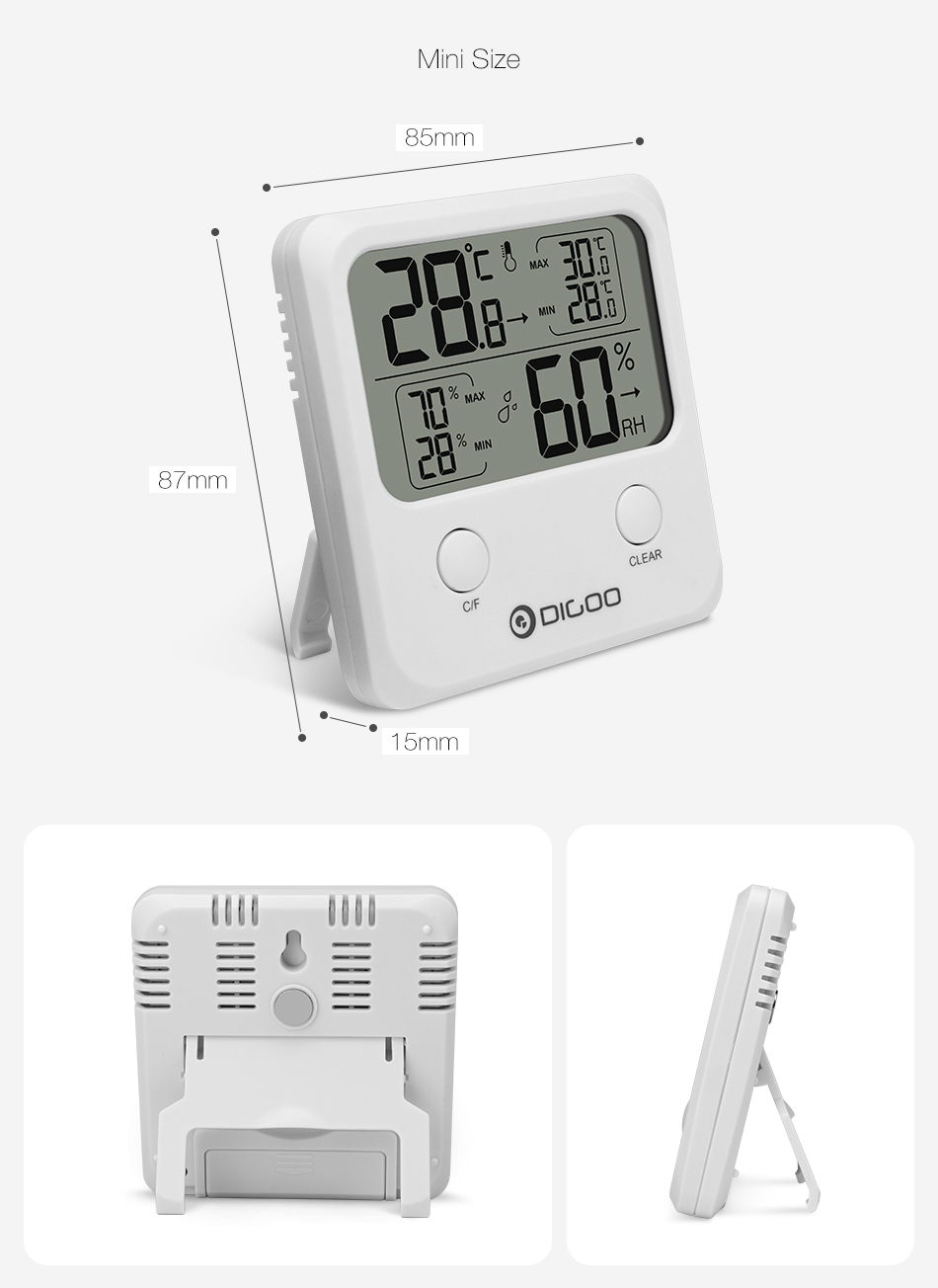 DIGOO DG-TH1170 LCD Mini Digital Thermometer Hygrometer Humidity Temperature Sensor Monitor
