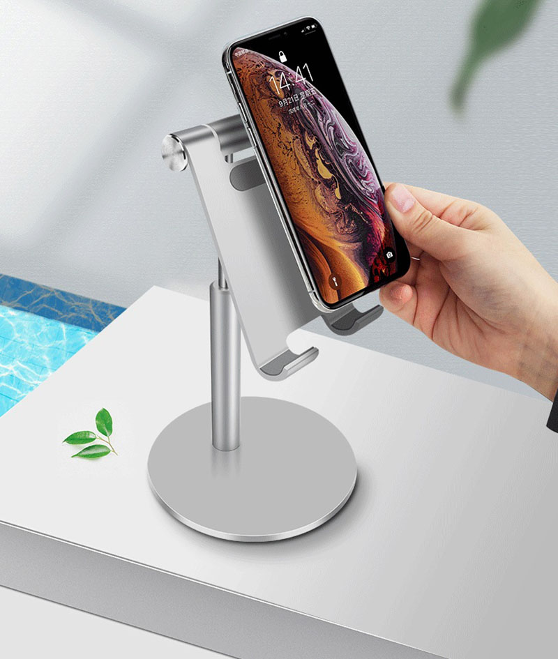 Bakeey Aluminum Alloy Height Adjustable 360 Degree Rotation Phone Holder Tablet Stand For 4-11 Inch Smart Phone Tablet