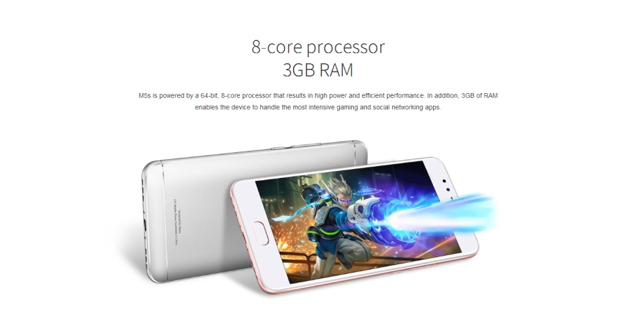 Global Version Meizu M5S 5.2 Inch 2.5D 3GB RAM 16GB ROM MTK6753 Octa Core 4G Smartphone