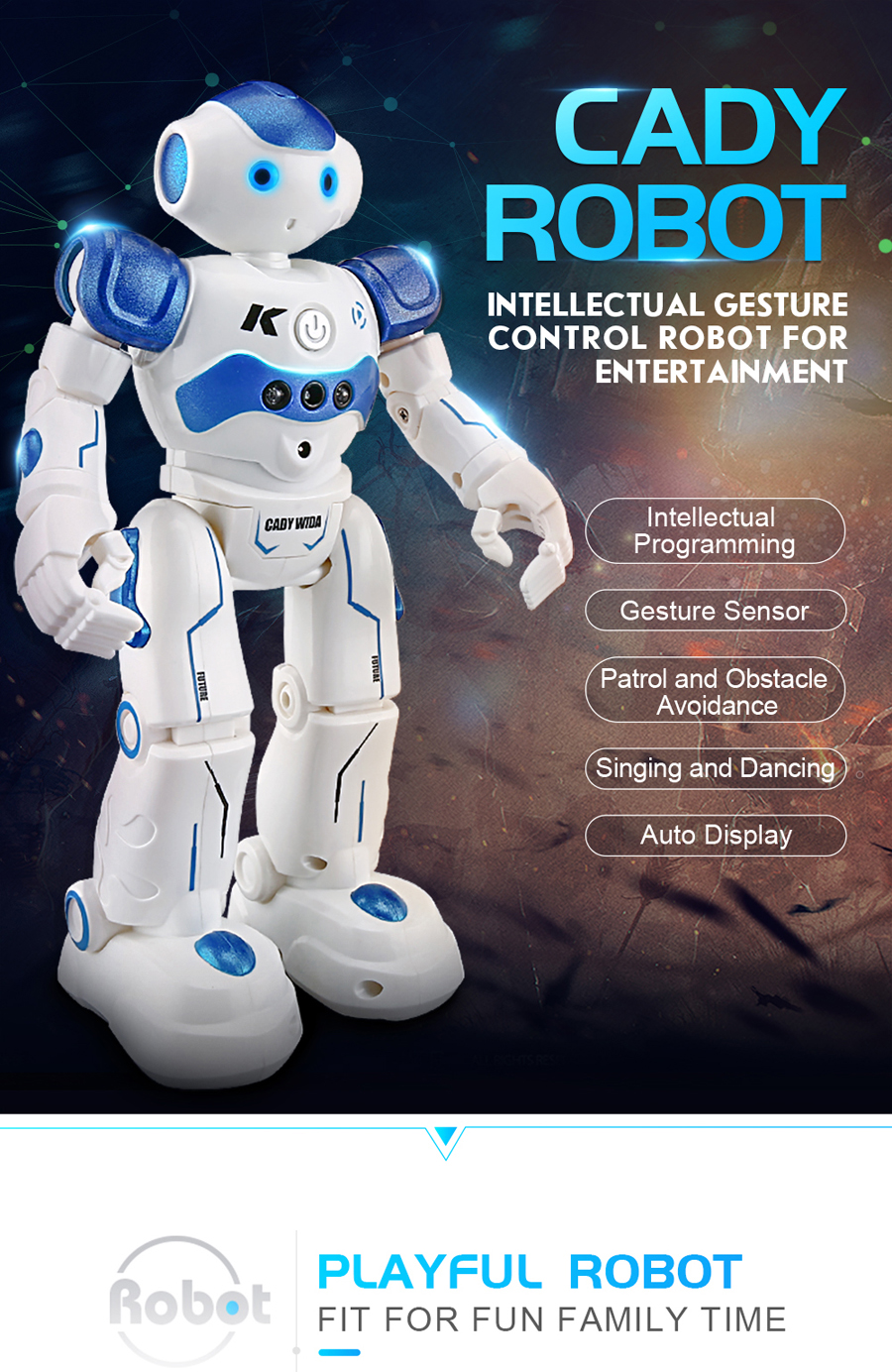 JJRC R2 Cady USB Charging Dancing Gesture Control Robot Toy 50
