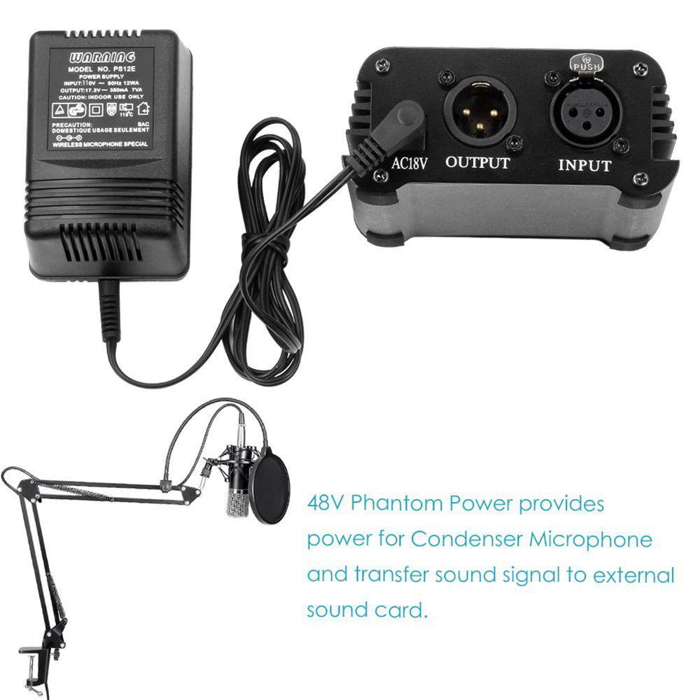 GAM-800 Green Audio Condenser Microphone Kit for Karaoke Living Recoarding with Phantom Power