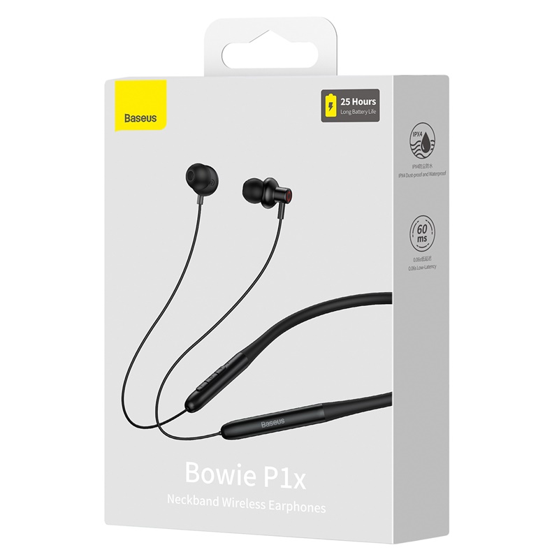 Baseus Bowie P1x bluetooth V5.3 Earphone Neckband Earbuds 10mm Drivers Game Low Latency In-ear Neckband Headphone