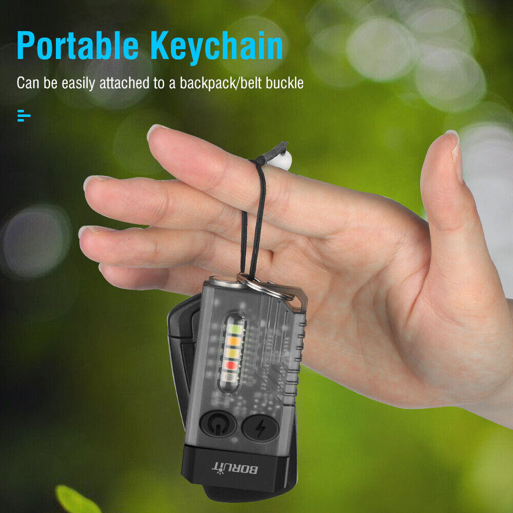 V10 Dual LED 1000LM Strong Light EDC Keychain Flashlight With UV Sidelight Type-C Rechargeable Waterproof Mini LED Torch Magnet Lantern UV Lamp