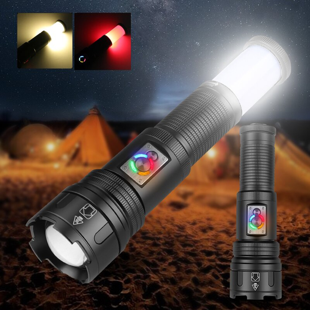 30W LED Flashlight White Light Long Range Strong Light Outdoor Zoom Tactical Lantern Long Shot Torch