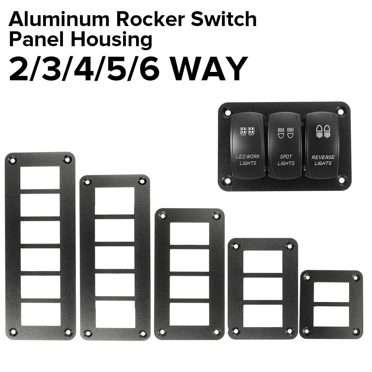 Aluminum Rocker Switch Panel Housing Holder for ARB Carling Narva Boat Type Auto Parts Switches Parts 2Way/3Way/4Way/ 5Way/ 6Way
