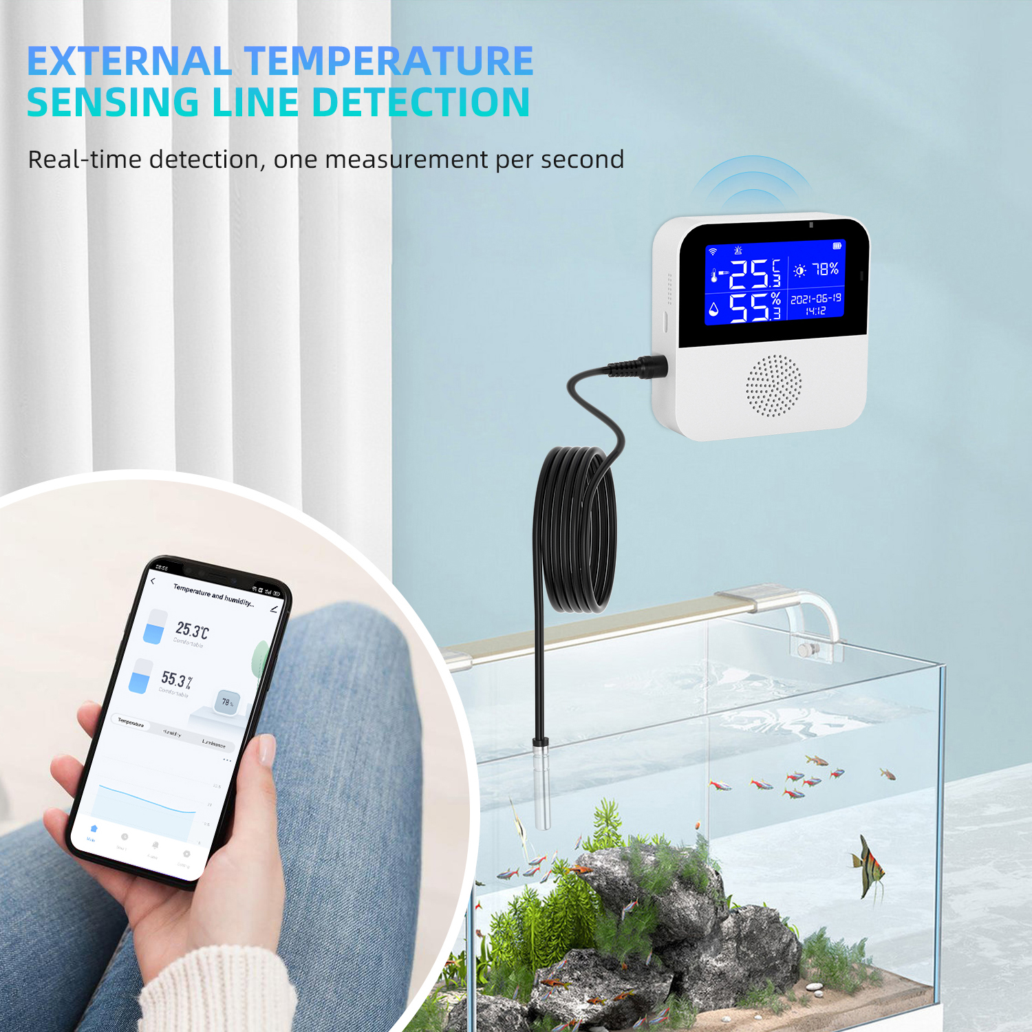Tuya WiFi Temperature Humidity Sensor With LCD Display Smart Life Remote Monitor Indoor Thermometer Hygrometer Via Google Alexa