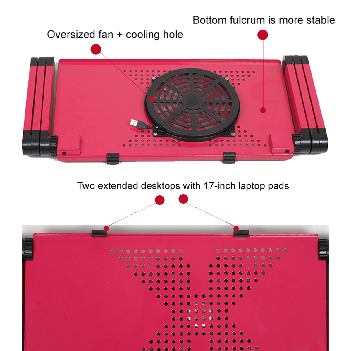 Adjustable Laptop Stand Desk Notebook Bracket Fan Cooling Pad Game Notebook Base with Mouse Board for below 17