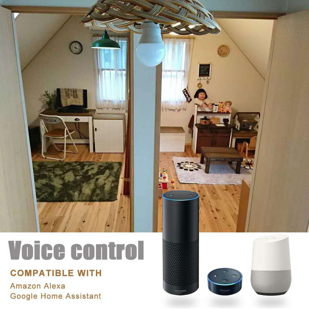 E27 7W RGBW WiFi APP Control Smart Light Bulb Work with Alexa Google Home AC110-240V 