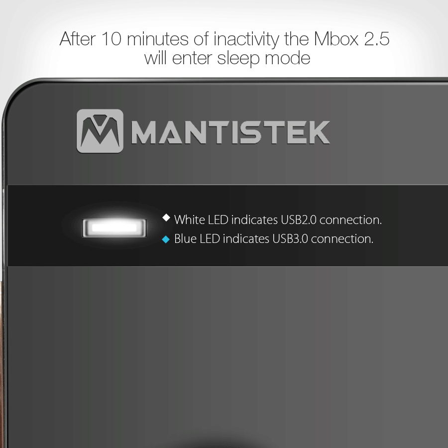 MantisTek® Mbox2.5 USB 3.0 SATA III HDD SSD Hard Drive Enclosure External Case Support UASP 11